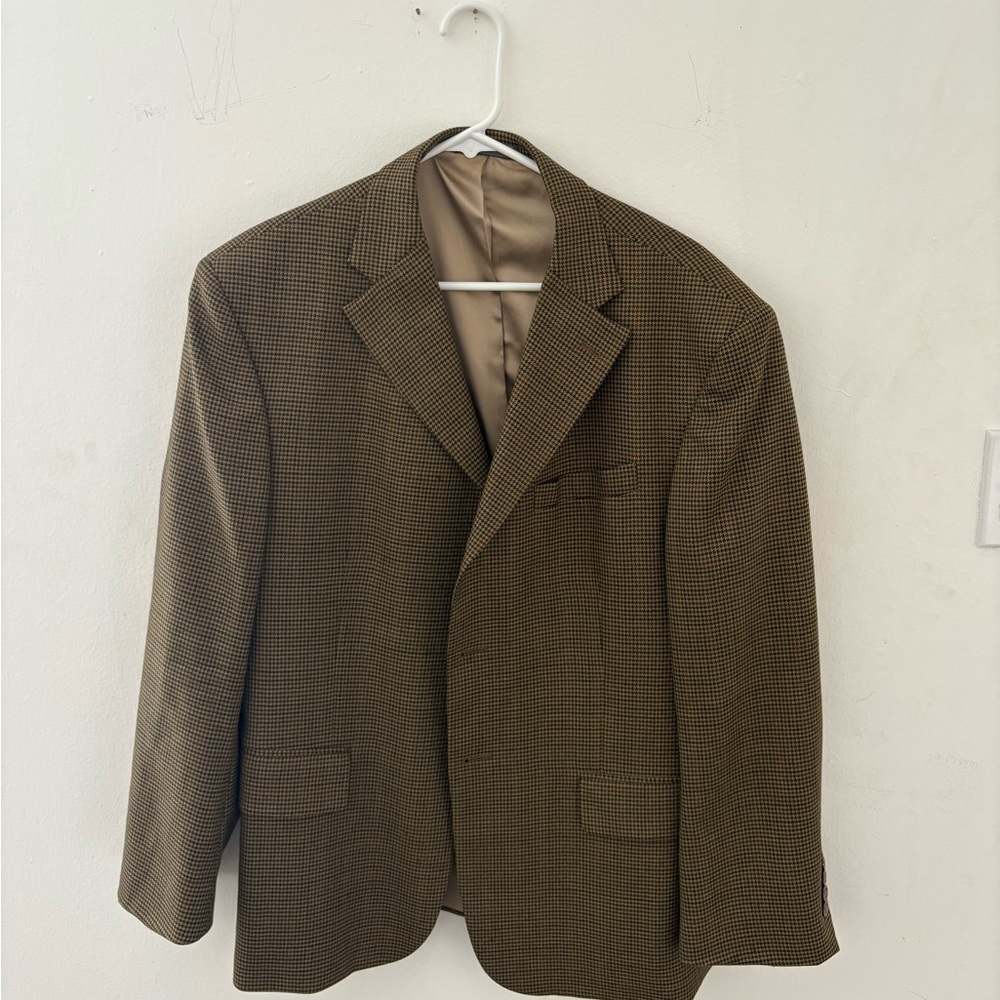 Oscar de la Renta Brown Checkered Blazer